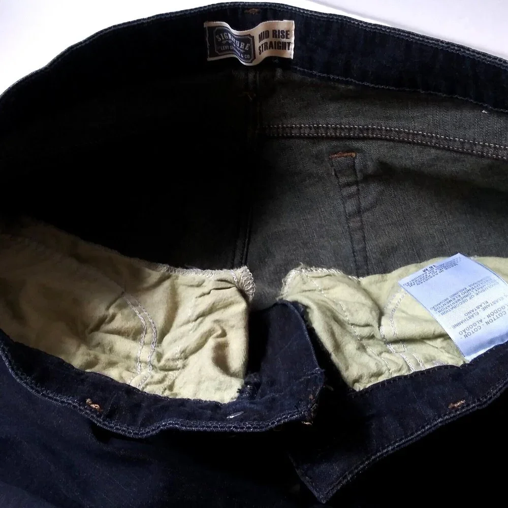 Vtg Levis Mid Rise Jeans Size 16M Stretch Pastel Green Acid Wash Interior- Flaw - Picture 4 of 12